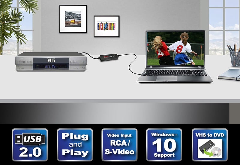 Diamond Multimedia VC500 One Touch VHS to Digital File, DVD Converter with Easy to use Software, Convert, Edit and Save For Win7,8,10,11 - Image 3